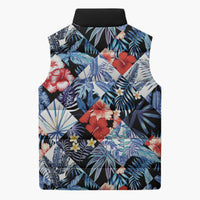 Hawaii Tropicana Blue Pattern Sleeveless Puffer Jacket - Polynesian Pride