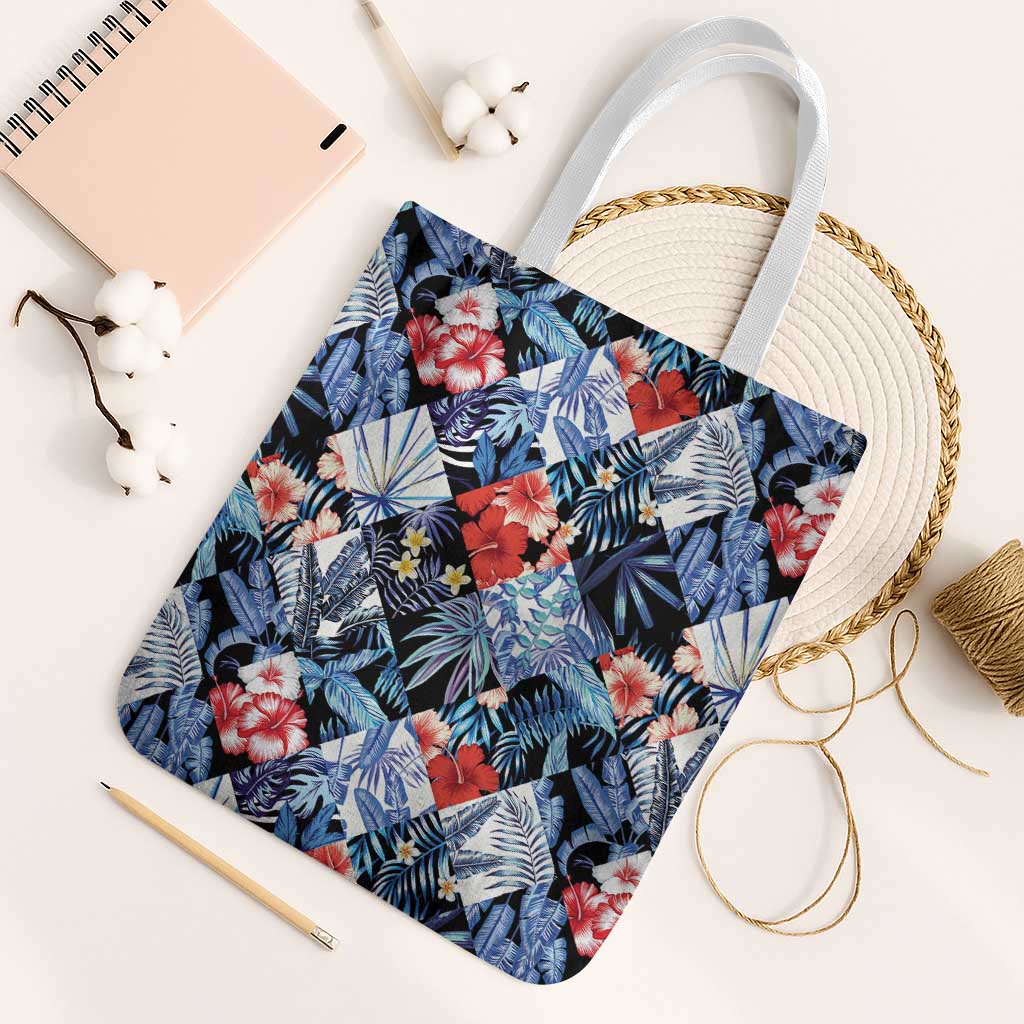 Hawaii Tropicana Blue Pattern Tote Bag - Polynesian Pride