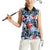 Hawaii Tropicana Blue Pattern Women Sleeveless Polo Shirt - Polynesian Pride