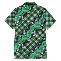 Polynesian Monstera Tiare Floral Hawaiian Shirt Forest Green Tropical Plaid LT01 - Polynesian Pride