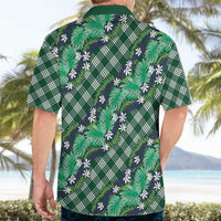 Polynesian Monstera Tiare Floral Hawaiian Shirt Forest Green Tropical Plaid LT01 - Polynesian Pride