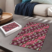 Polynesian Monstera Tiare Floral Puzzle Fuchsia Tropical Plaid LT01 - Polynesian Pride