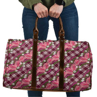 Polynesian Monstera Tiare Floral Travel Bag Fuchsia Tropical Plaid LT01 Pink - Polynesian Pride