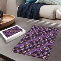 Polynesian Monstera Tiare Floral Puzzle Lavender Tropical Plaid LT01 - Polynesian Pride