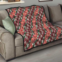Polynesian Monstera Tiare Floral Quilt Burgundy Tropical Plaid - Polynesian Pride