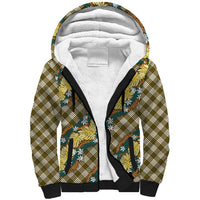 Polynesian Monstera Tiare Floral Sherpa Hoodie Yellow Tropical Plaid LT01 Unisex Yellow - Polynesian Pride