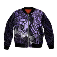 Polynesian Women Day 2024 Bomber Jacket Hibiscus Girl Tribal LT01 Unisex Purple - Polynesian Pride