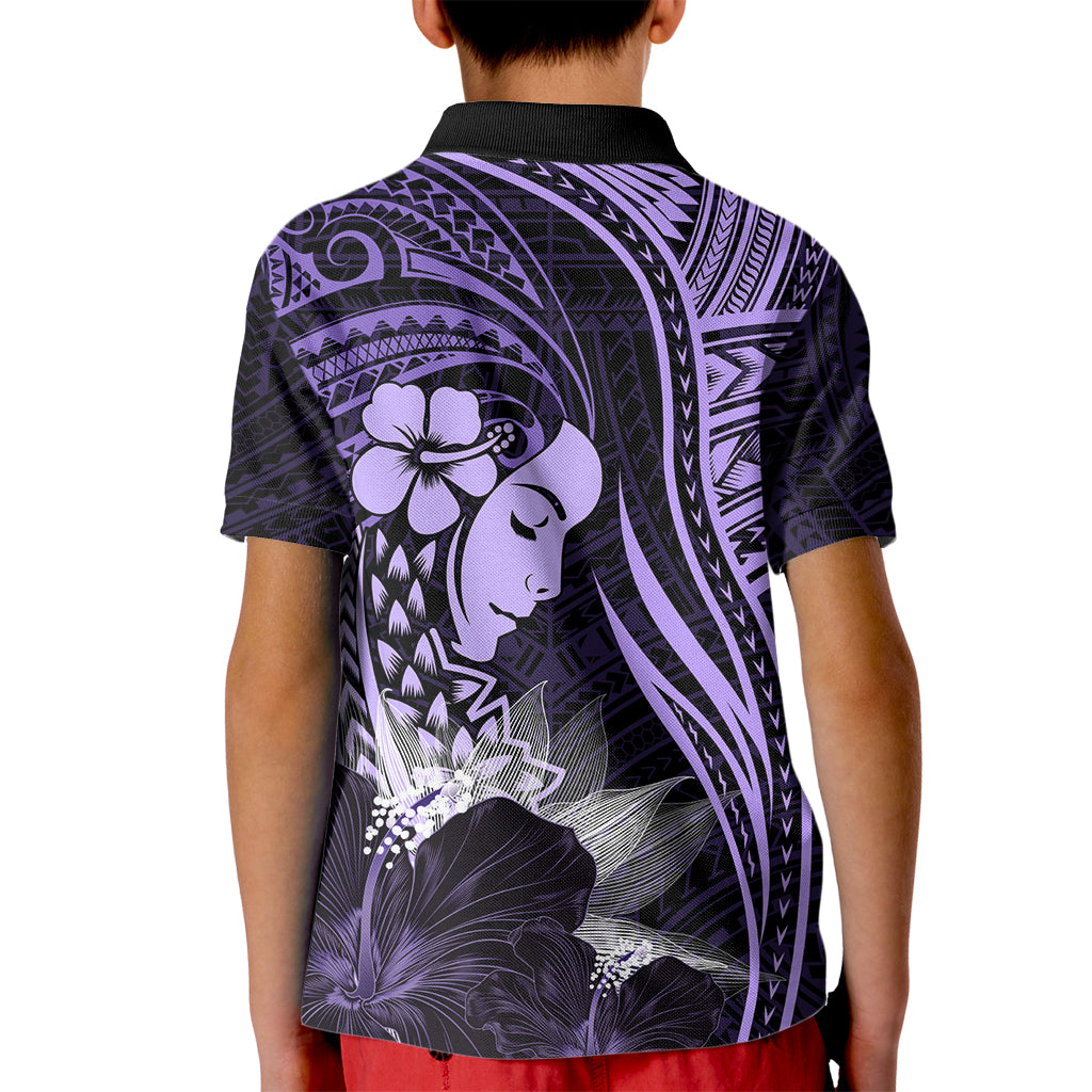 Polynesian Women Day 2024 Kid Polo Shirt Hibiscus Girl Tribal LT01 - Polynesian Pride
