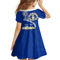 Northern Mariana Islands Commonwealth Day 2024 Family Matching Off Shoulder Short Dress and Hawaiian Shirt Dolphin With Plumeria Flower LT01 - Polynesian Pride