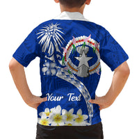Northern Mariana Islands Commonwealth Day 2024 Family Matching Short Sleeve Bodycon Dress and Hawaiian Shirt Dolphin With Plumeria Flower LT01 - Polynesian Pride