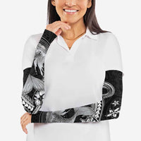 Hawaii Mermaid Monotone Arm Sleeves Polynesian Pattern Fish Hook