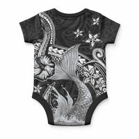 Hawaii Mermaid Monotone Baby Onesie Polynesian Pattern Fish Hook LT01 - Polynesian Pride