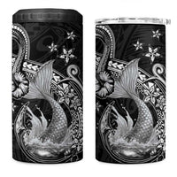 Hawaii Mermaid Monotone 4 in 1 Can Cooler Tumbler Polynesian Pattern Fish Hook