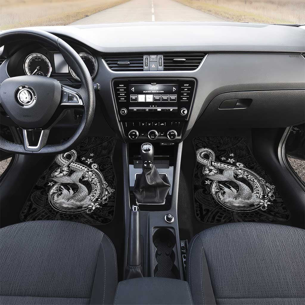 Hawaii Mermaid Monotone Car Mats Polynesian Pattern Fish Hook