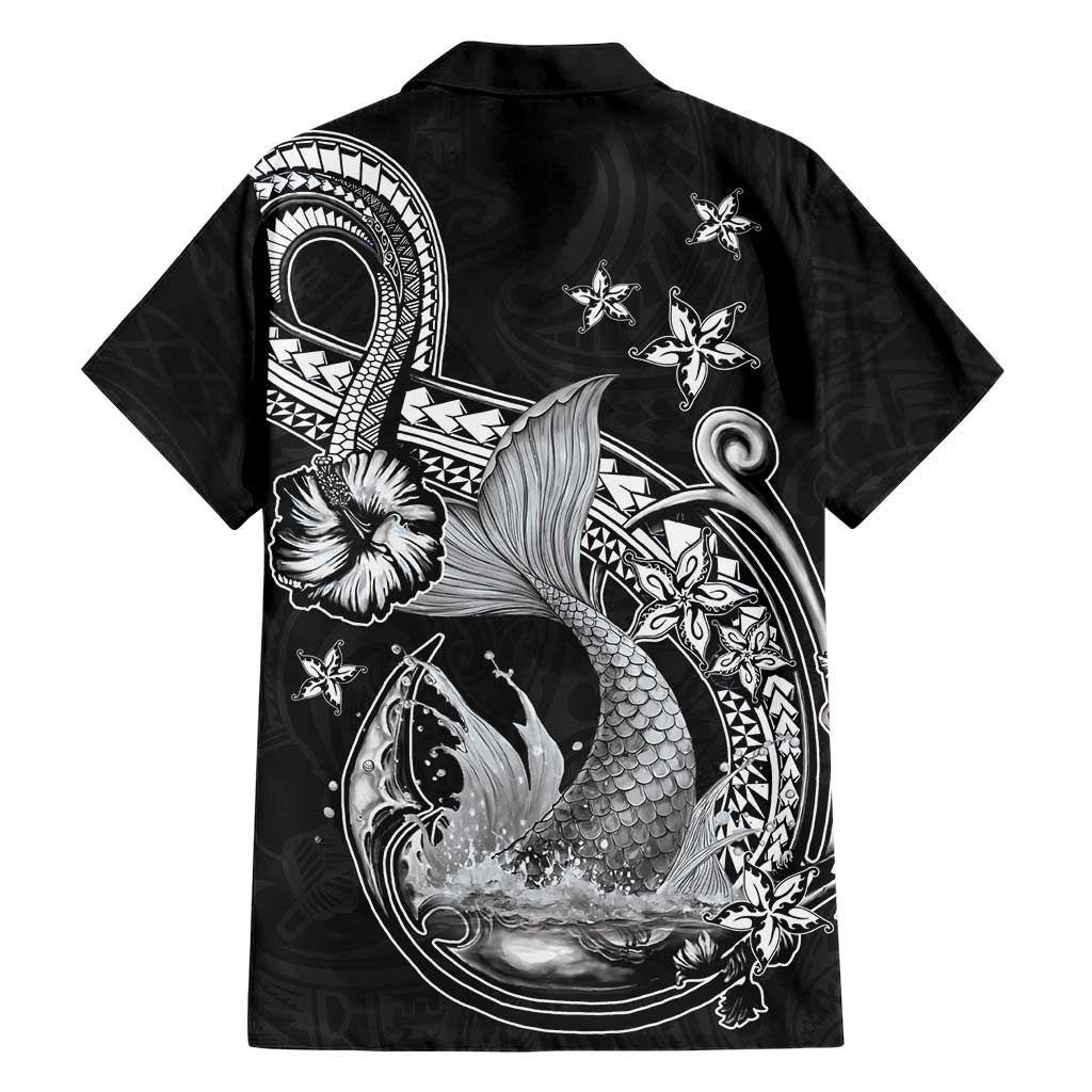 Hawaii Mermaid Monotone Family Matching Mermaid Dress and Hawaiian Shirt Polynesian Pattern Fish Hook
