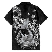 Hawaii Mermaid Monotone Family Matching Mermaid Dress and Hawaiian Shirt Polynesian Pattern Fish Hook