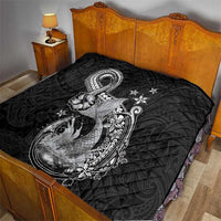 Hawaii Mermaid Monotone Quilt Polynesian Pattern Fish Hook