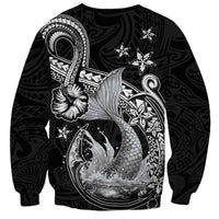 Hawaii Mermaid Monotone Sweatshirt Polynesian Pattern Fish Hook