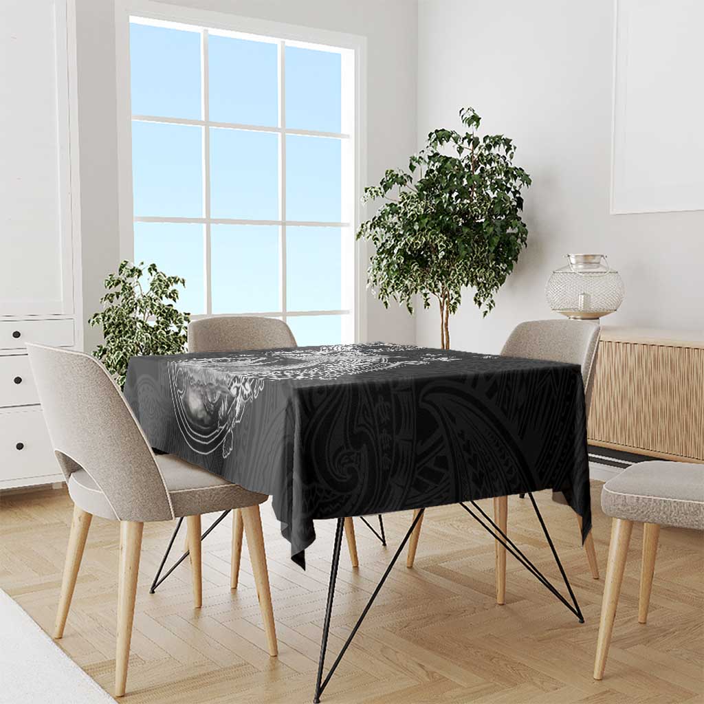 Hawaii Mermaid Monotone Tablecloth Polynesian Pattern Fish Hook