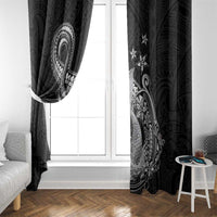 Hawaii Mermaid Monotone Window Curtain Polynesian Pattern Fish Hook