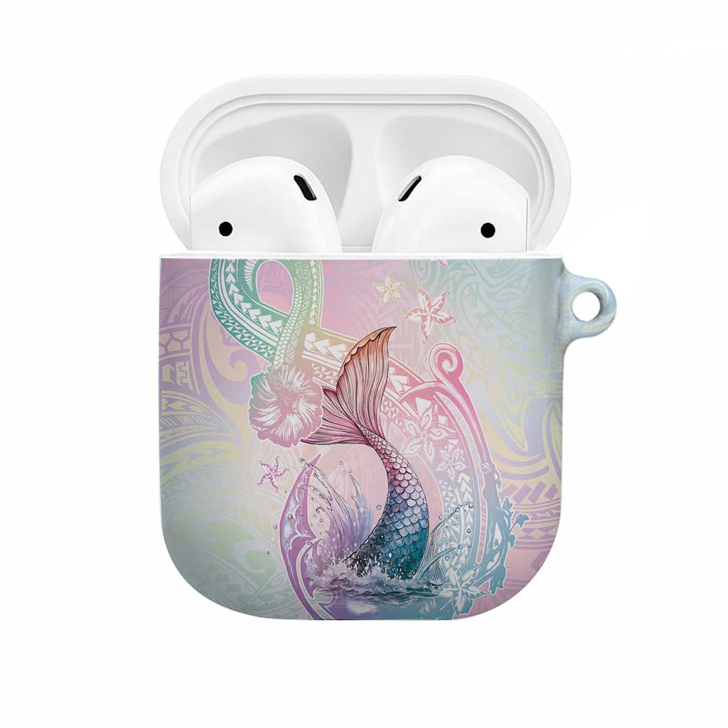Hawaii Mermaid Sweet Pastel AirPods Case Polynesian Pattern Fish Hook
