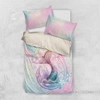 Hawaii Mermaid Sweet Pastel Bedding Set Polynesian Pattern Fish Hook