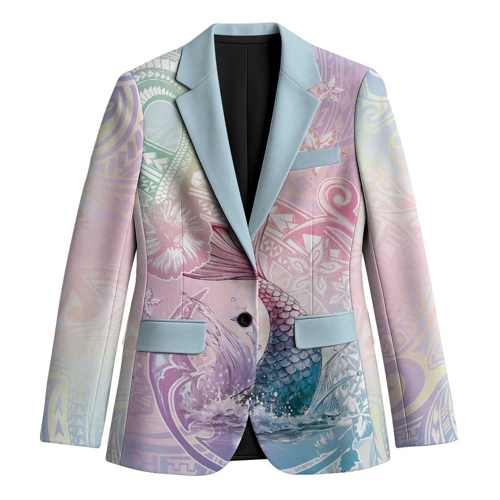 Hawaii Mermaid Sweet Pastel Blazer Polynesian Pattern Fish Hook