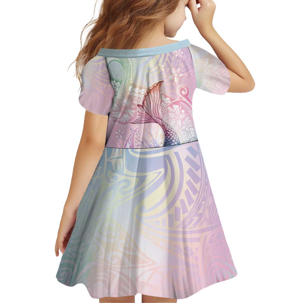 Hawaii Mermaid Sweet Pastel Family Matching Mermaid Dress and Hawaiian Shirt Polynesian Pattern Fish Hook