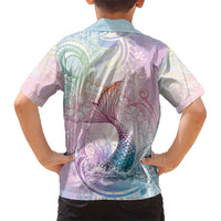 Hawaii Mermaid Sweet Pastel Family Matching Tank Maxi Dress and Hawaiian Shirt Polynesian Pattern Fish Hook