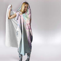 Hawaii Mermaid Sweet Pastel Hooded Blanket Polynesian Pattern Fish Hook