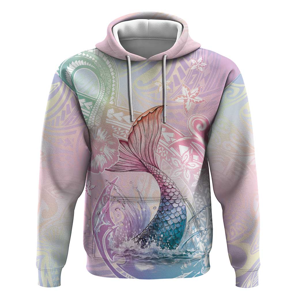 Hawaii Mermaid Sweet Pastel Hoodie Polynesian Pattern Fish Hook