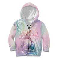 Hawaii Mermaid Sweet Pastel Kid Hoodie Polynesian Pattern Fish Hook