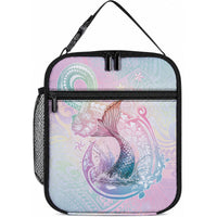 Hawaii Mermaid Sweet Pastel Lunch Bag Polynesian Pattern Fish Hook