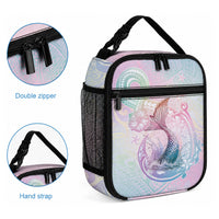 Hawaii Mermaid Sweet Pastel Lunch Bag Polynesian Pattern Fish Hook