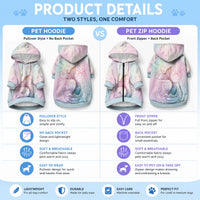 Hawaii Mermaid Sweet Pastel Pet Hoodie Polynesian Pattern Fish Hook LT01 - Polynesian Pride
