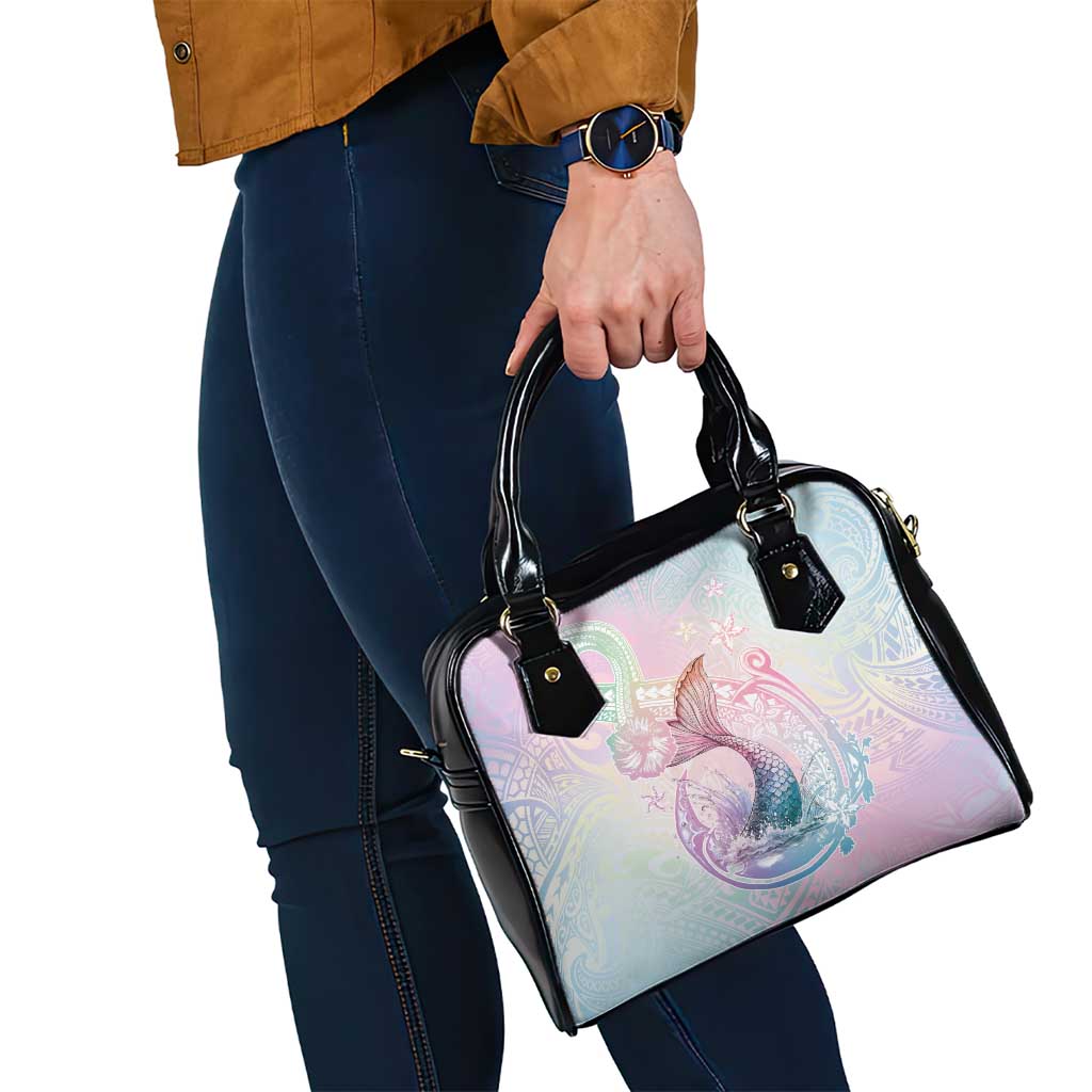 Hawaii Mermaid Sweet Pastel Shoulder Handbag Polynesian Pattern Fish Hook