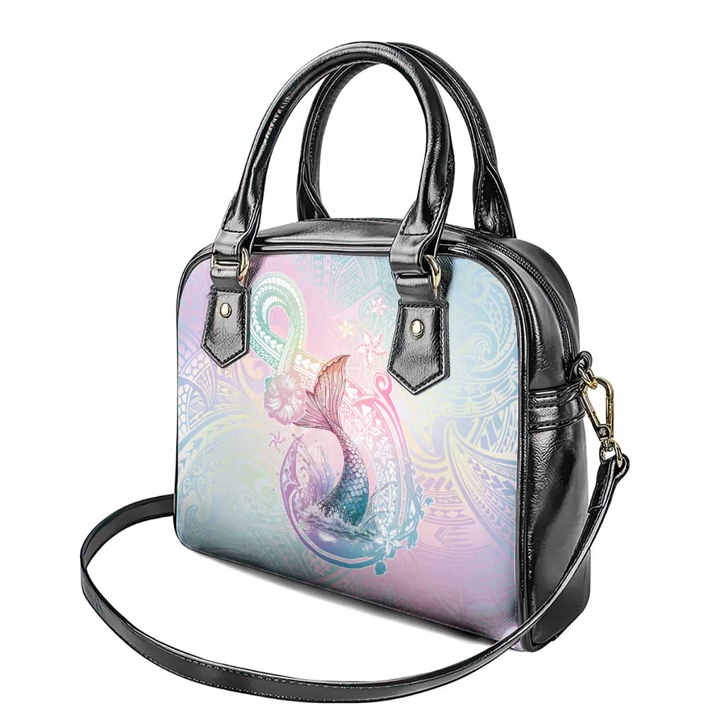 Hawaii Mermaid Sweet Pastel Shoulder Handbag Polynesian Pattern Fish Hook