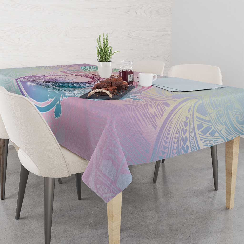 Hawaii Mermaid Sweet Pastel Tablecloth Polynesian Pattern Fish Hook