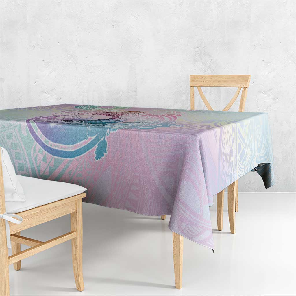 Hawaii Mermaid Sweet Pastel Tablecloth Polynesian Pattern Fish Hook