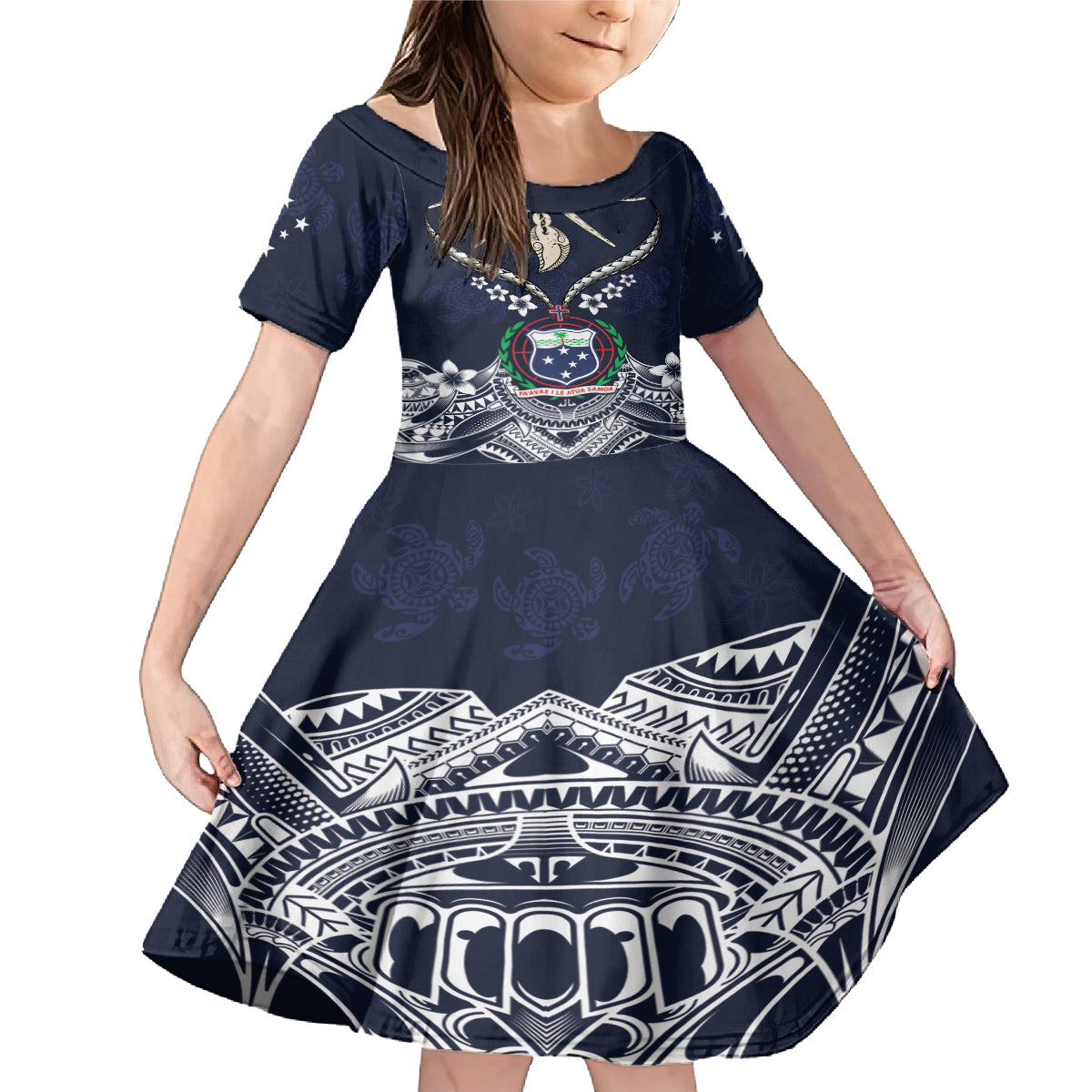 Samoa Independence Day Family Matching Mermaid Dress and Hawaiian Shirt Ula Nifo Mix Turtle