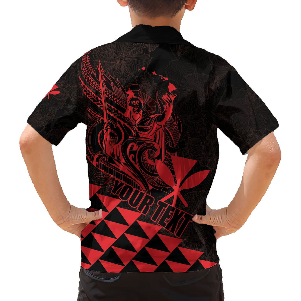 Personalized King Kamehameha Day Family Matching Short Sleeve Bodycon Dress and Hawaiian Shirt Kakau Polynesian Pattern
