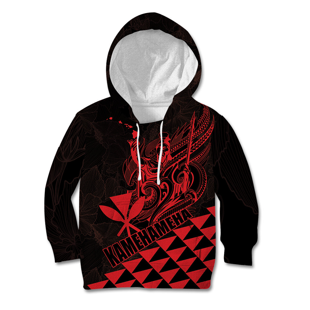 Personalized King Kamehameha Day Kid Hoodie Kakau Polynesian Pattern LT01 Hoodie Red - Polynesian Pride