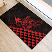 King Kamehameha Day Rubber Doormat Kakau Polynesian Pattern