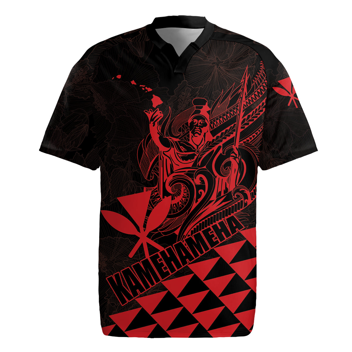 Personalized King Kamehameha Day Rugby Jersey Kakau Polynesian Pattern LT01 Red - Polynesian Pride