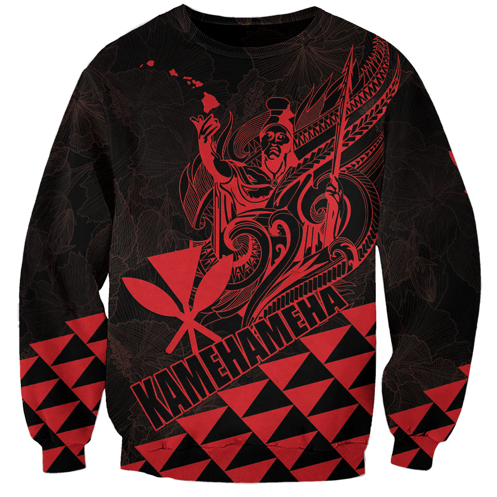 Personalized King Kamehameha Day Sweatshirt Kakau Polynesian Pattern LT01 Unisex Red - Polynesian Pride