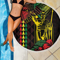 King Kamehameha Day Beach Blanket Hawaii Kakau Reggae