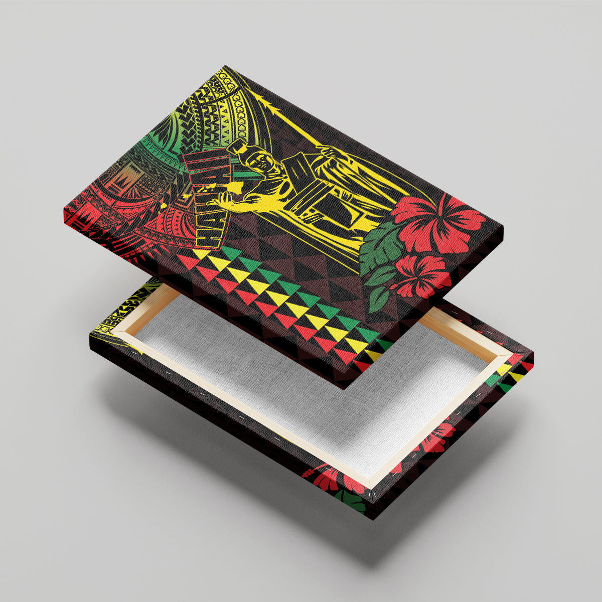 King Kamehameha Day Canvas Wall Art Hawaii Kakau Reggae