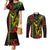 King Kamehameha Day Couples Matching Mermaid Dress and Long Sleeve Button Shirt Hawaii Kakau Reggae