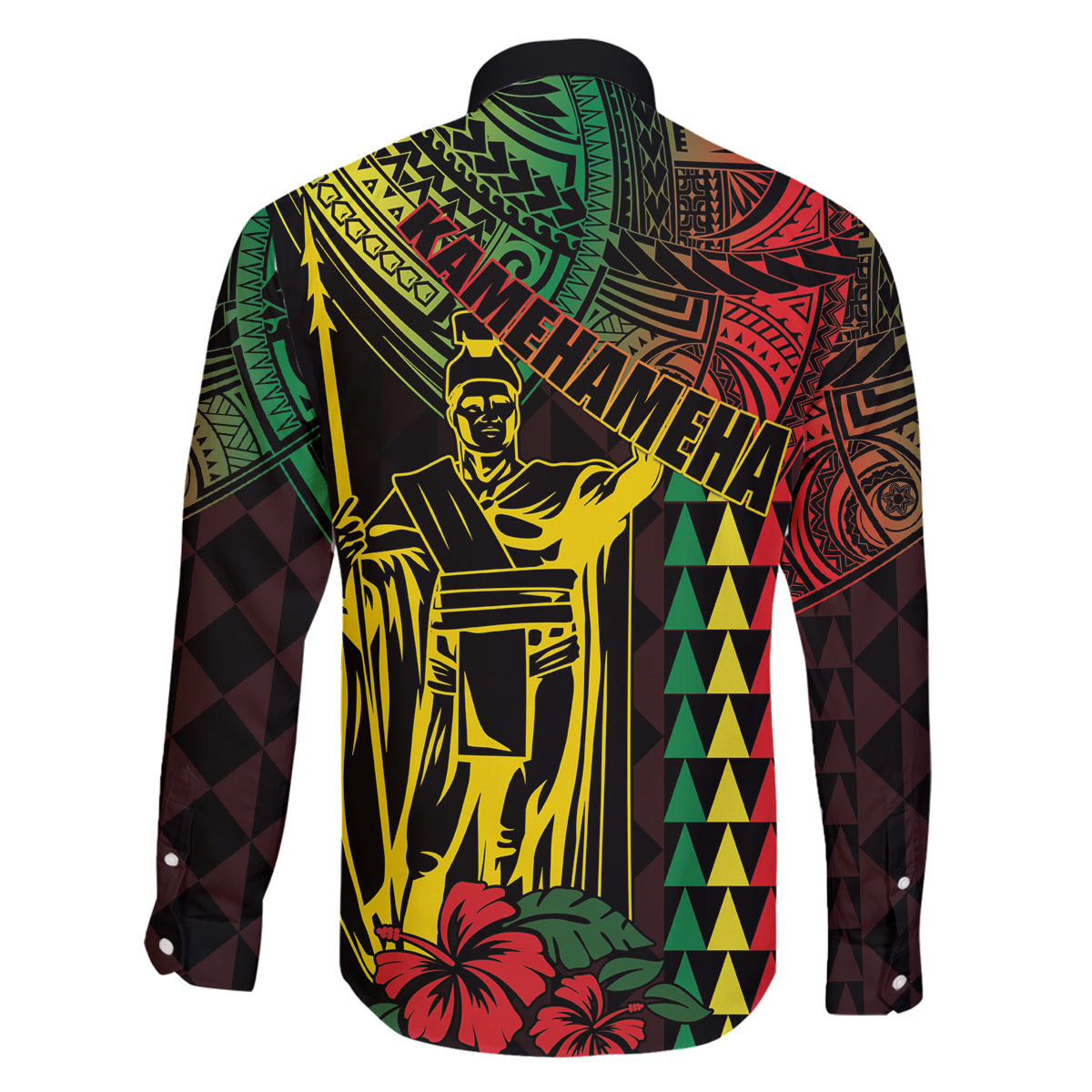 King Kamehameha Day Family Matching Long Sleeve Bodycon Dress and Hawaiian Shirt Hawaii Kakau Reggae LT01 - Polynesian Pride