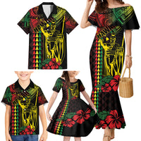 King Kamehameha Day Family Matching Mermaid Dress and Hawaiian Shirt Hawaii Kakau Reggae LT01 - Polynesian Pride